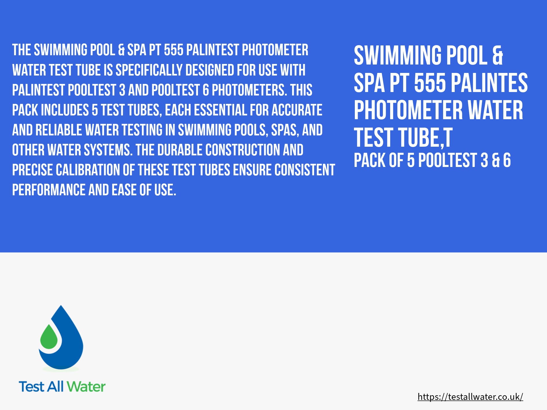 Palintest Glass Test Tubes Suitable for Lumsio, 3,4,6, Expert Photometers
