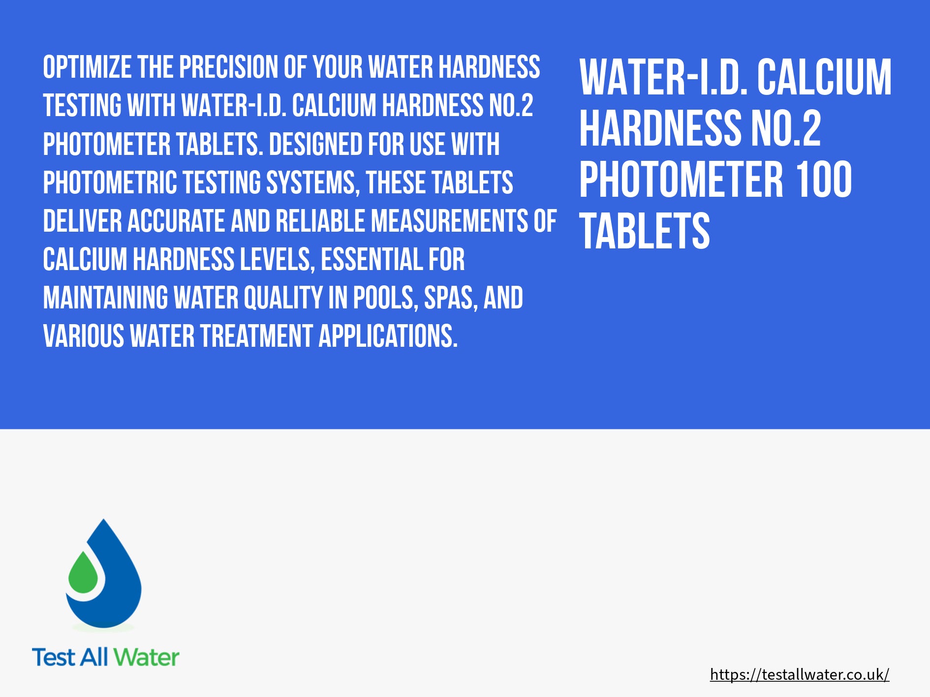 PoolLab Calcium Hardness No.2 Photometer 100 Tablets