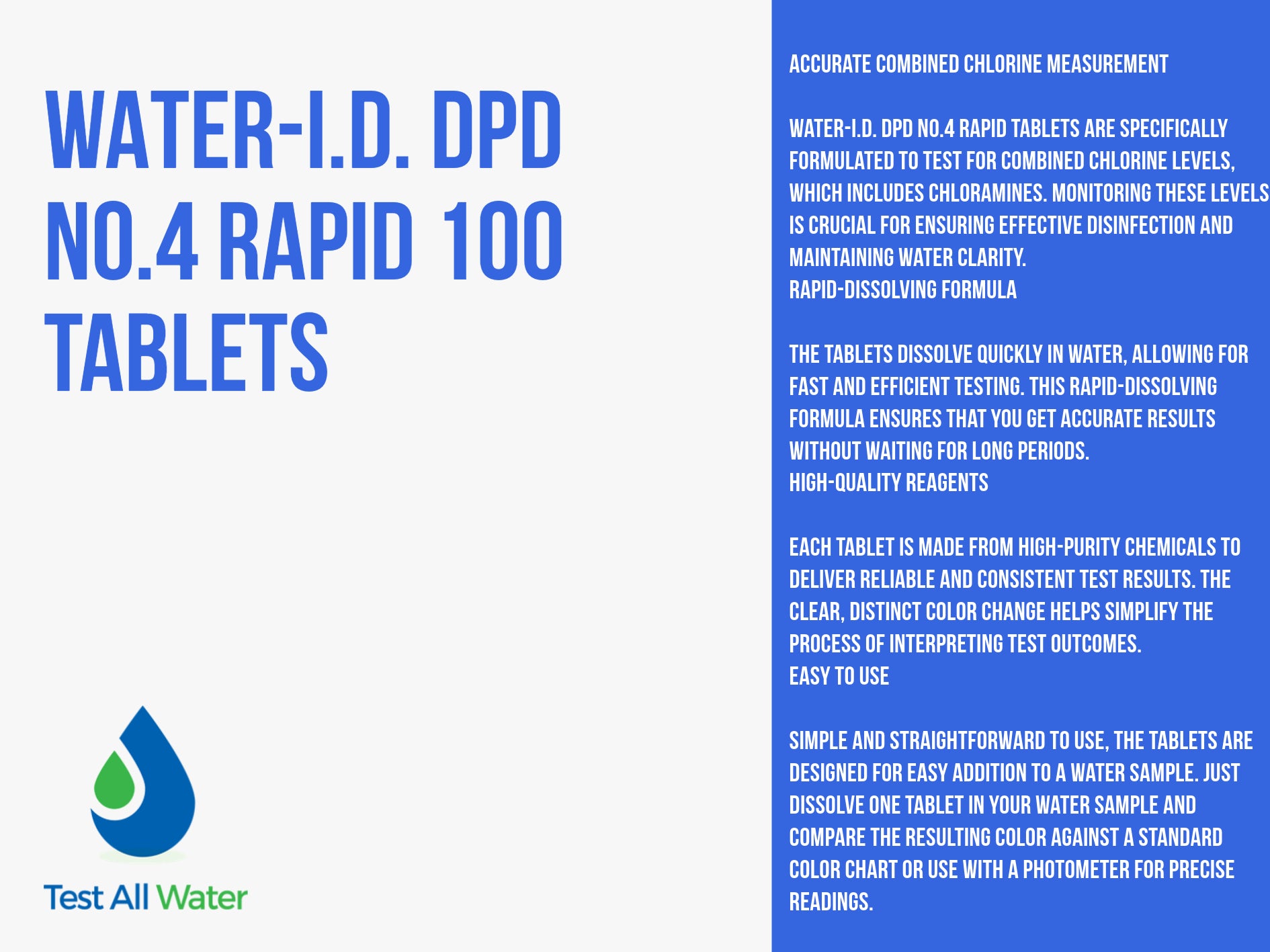 WATER-I.D: DPD No.4 Rapid Tablets