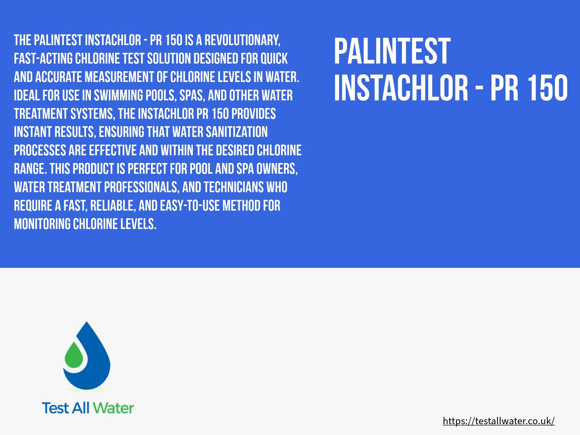 Palintest Instachlor - PR 150 (250 mg)