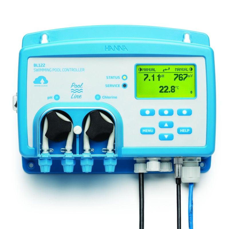 Hanna Instruments BL-122-20 Automatic Pool controller of pH and ORP with ethernet, flow cell