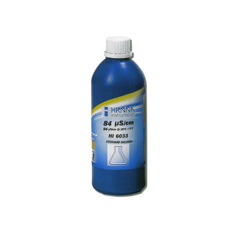 Hanna Instruments HI-6033 84 µS/cm EC Solution, 500 mL Bottle, Certified