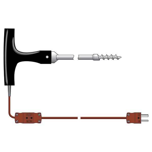 Corkscrew temperature probe