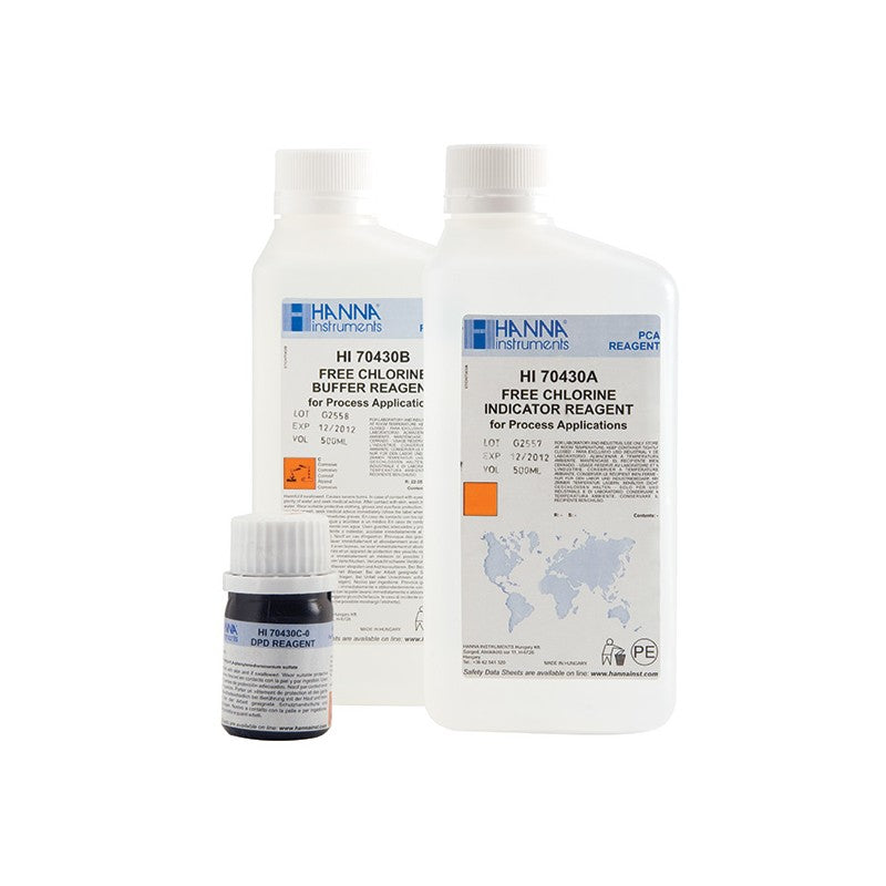 Hanna Instruments HI-70430 Free Chlorine reagent set for PCA for long term use, 500ml, plus 6g powder