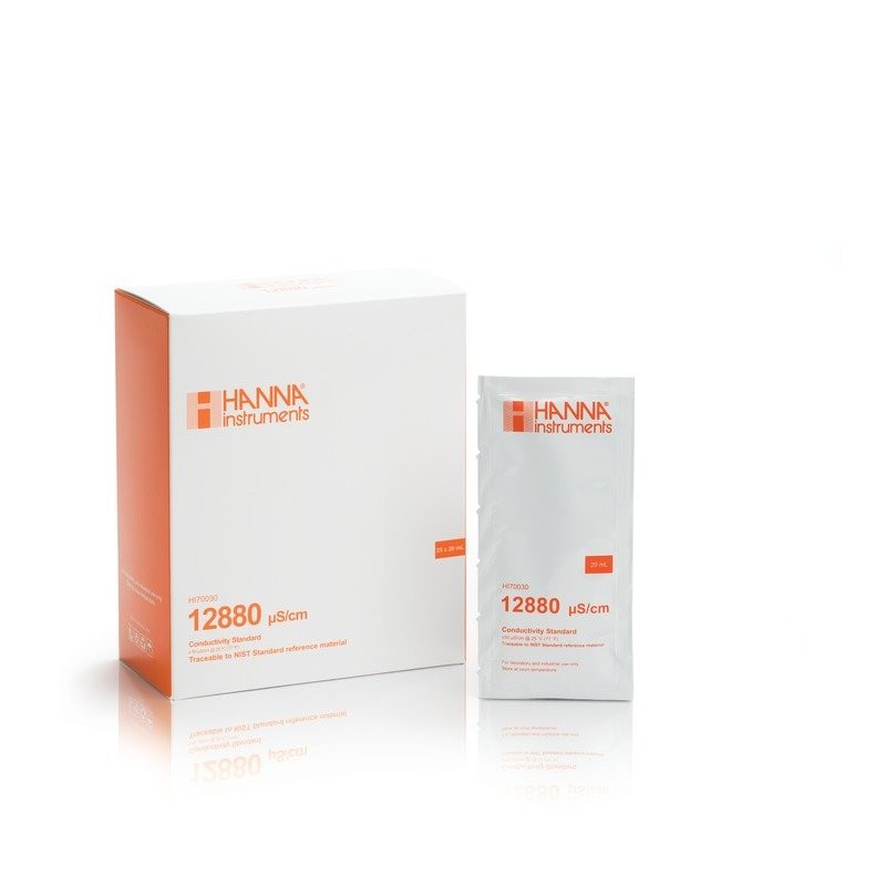 Hanna Instruments HI-70030P 12 880µS/cm Conductivity Solution, x25 Sachets