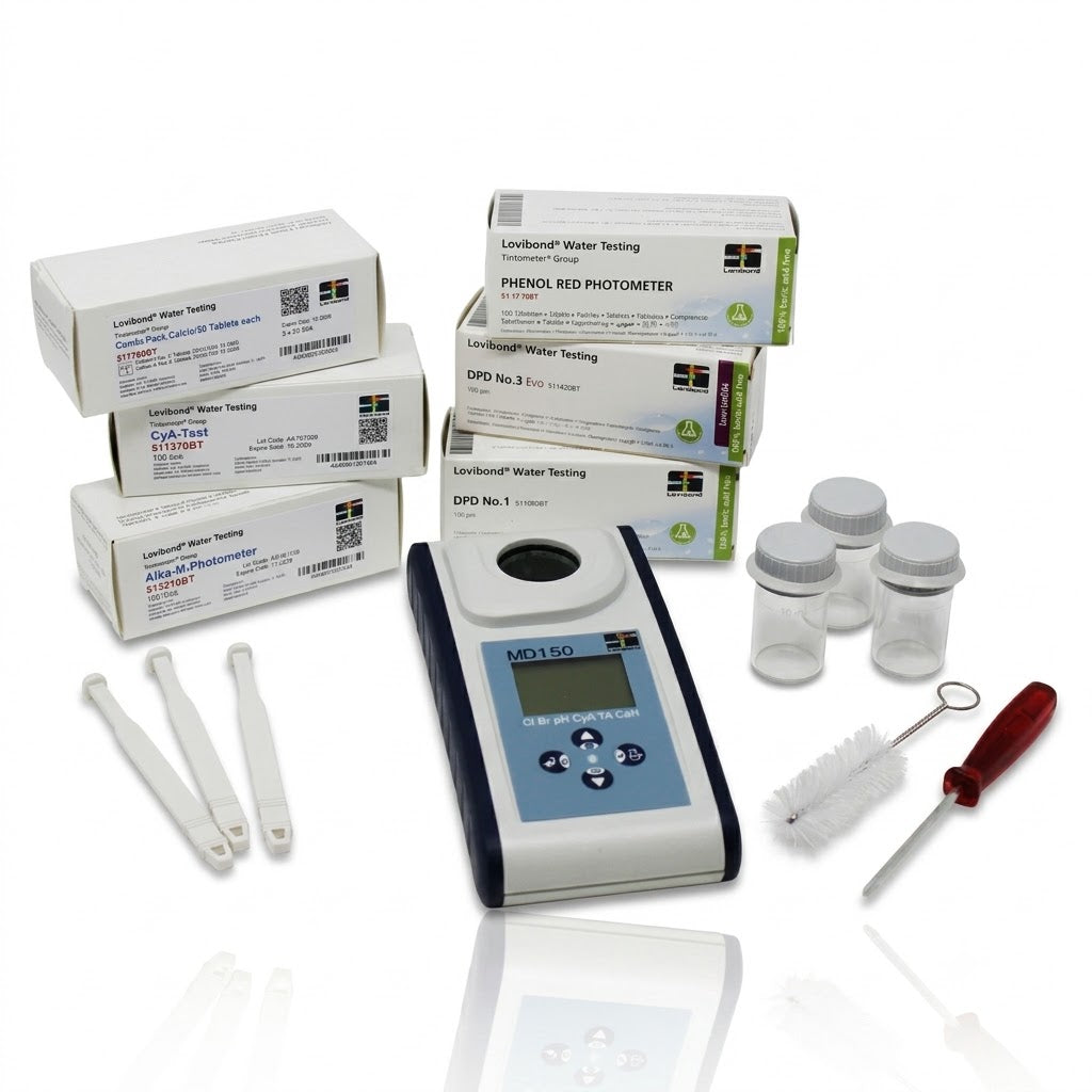 Lovibond MD150 (6 in 1) Chlorine, Bromine, pH, CyA, TA & Calcium Photometer - Tablet Reagents