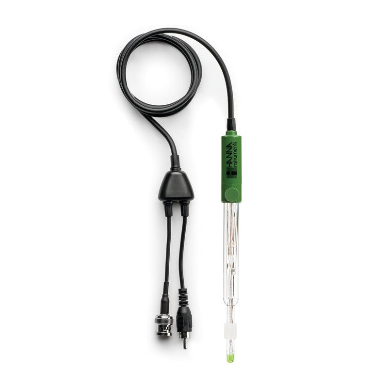 Hanna Instruments HI-1048Y pH and Temperature Electrode with Clogging Prevention System, BNC and RCA Connector