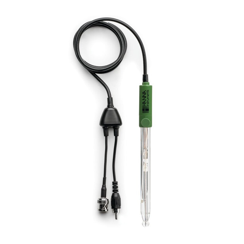 Hanna Instruments HI-1131Y Refillable Combination pH and temperature electrode with BNC and RCA Connector