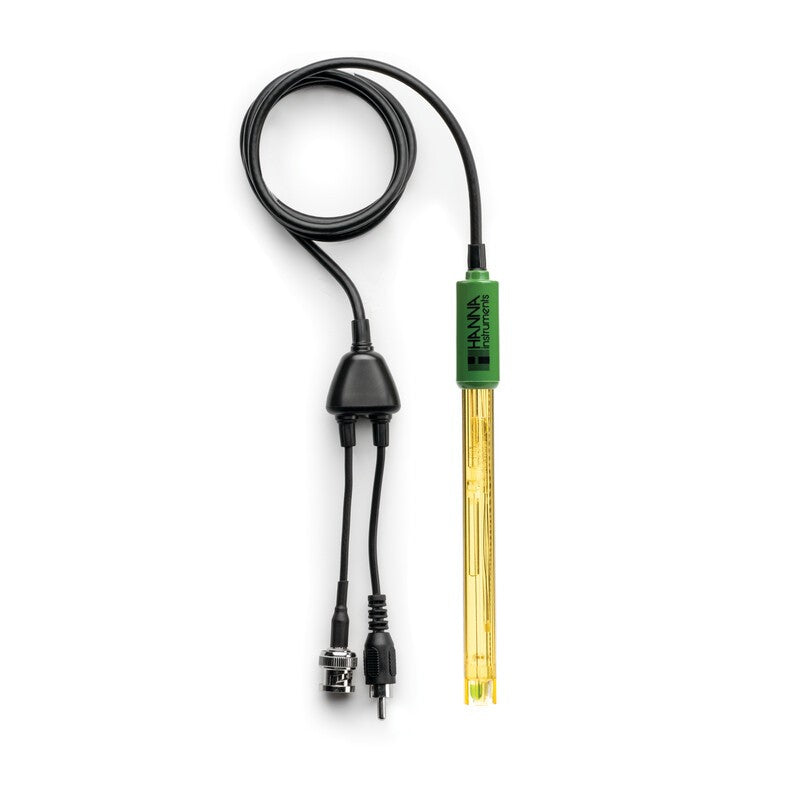 Hanna Instruments HI-1230Y pH and temperature Gel filled PEI Body electrode with BNC and RCA Connector