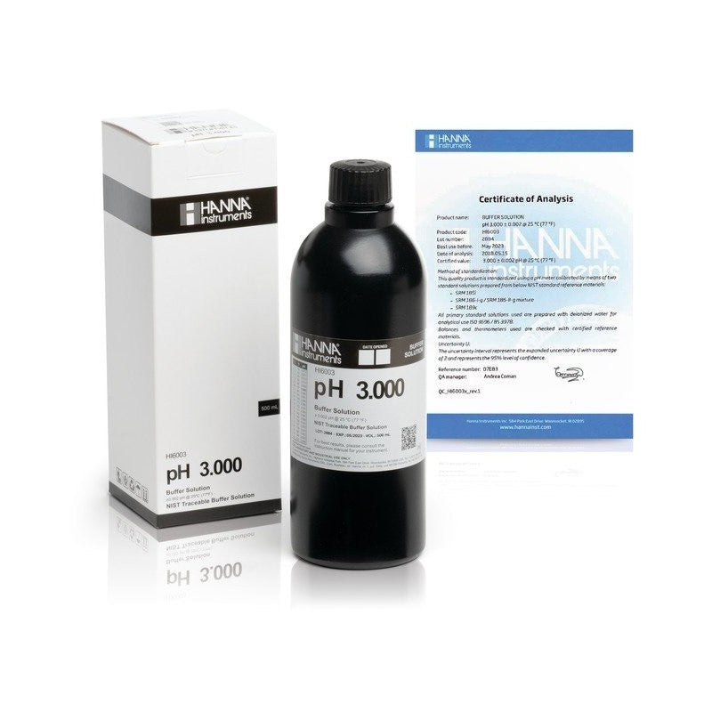 Hanna Instruments HI-6003 pH3.000 Millesimal Buffer Solution 500ml
