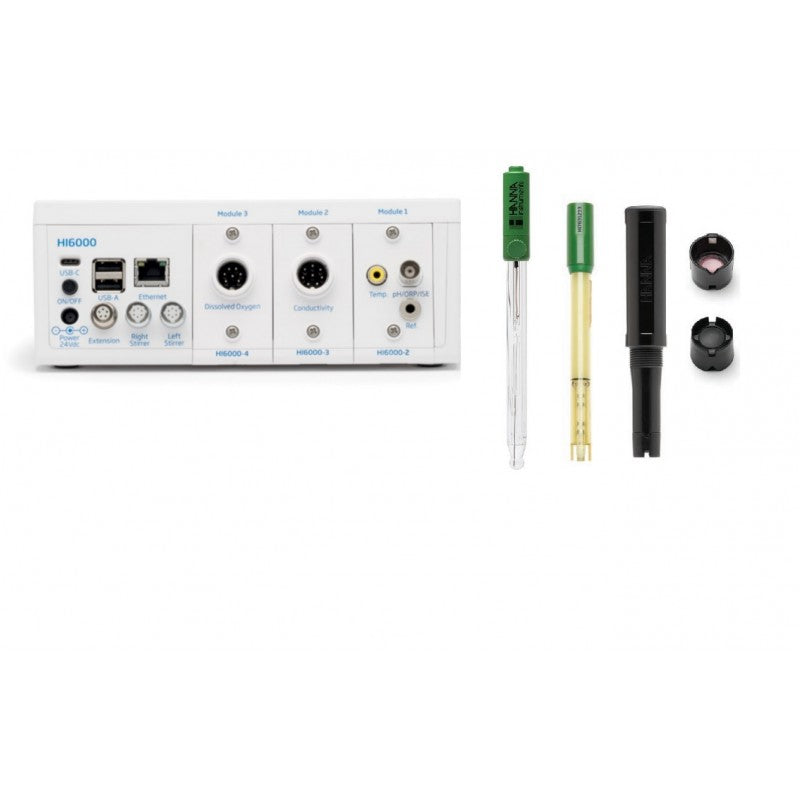 Hanna Instruments HI-6553 pH/ORP/ISE + EC + Optical DO Multiparameter Modular Benchtop Meter