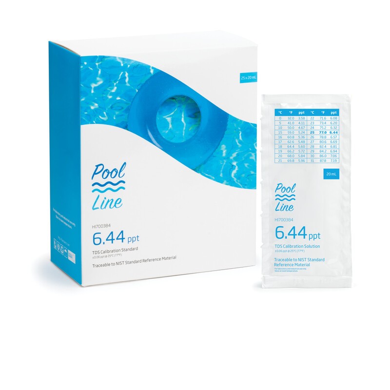 Hanna Instruments HI-700384P Pool Line 6.44ppt TDS Standard, 25 x 20 mL sachets