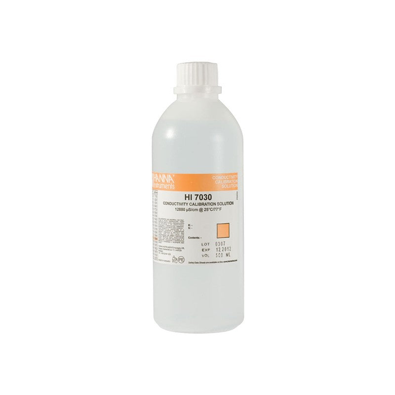 Hanna Instruments HI-7030L/C Conductivity Solution 12880uS - 500ml - with Certificate