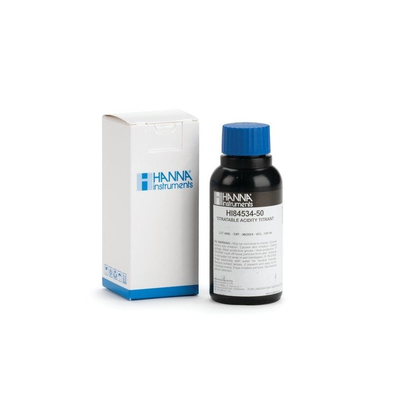 Hanna Instruments HI-84534-50 Titrant for Titratable Acidity in vinegar mini titrator (120 mL)
