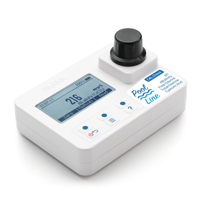 Hanna Instruments HI-971044 Pool Line portable photometer for Alkalinity, free and total Chlorine, cyanuric acid and pH with Cal Check