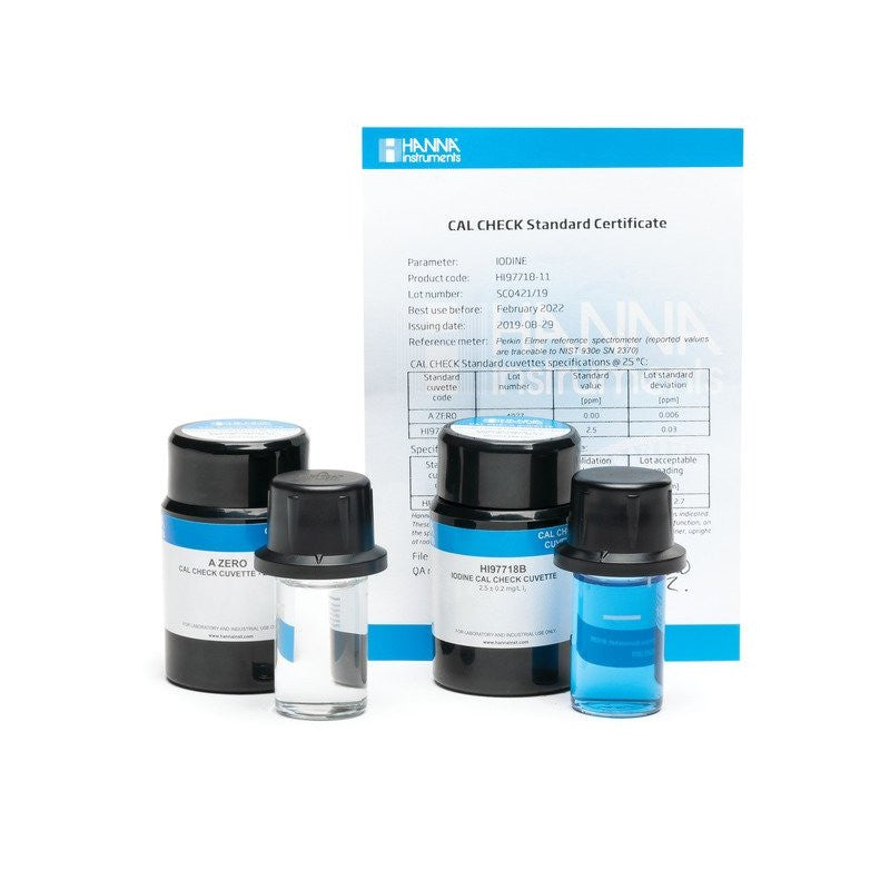 Hanna Instruments HI-97718-11 CAL Check™ standards for Iodine, 0.0 and 2.5 ppm