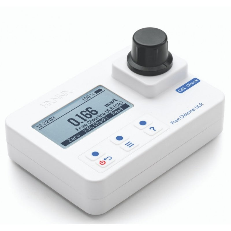 Hanna Instruments HI-97762 Free Chlorine Ultra Low Range Portable Photometer with CAL Check