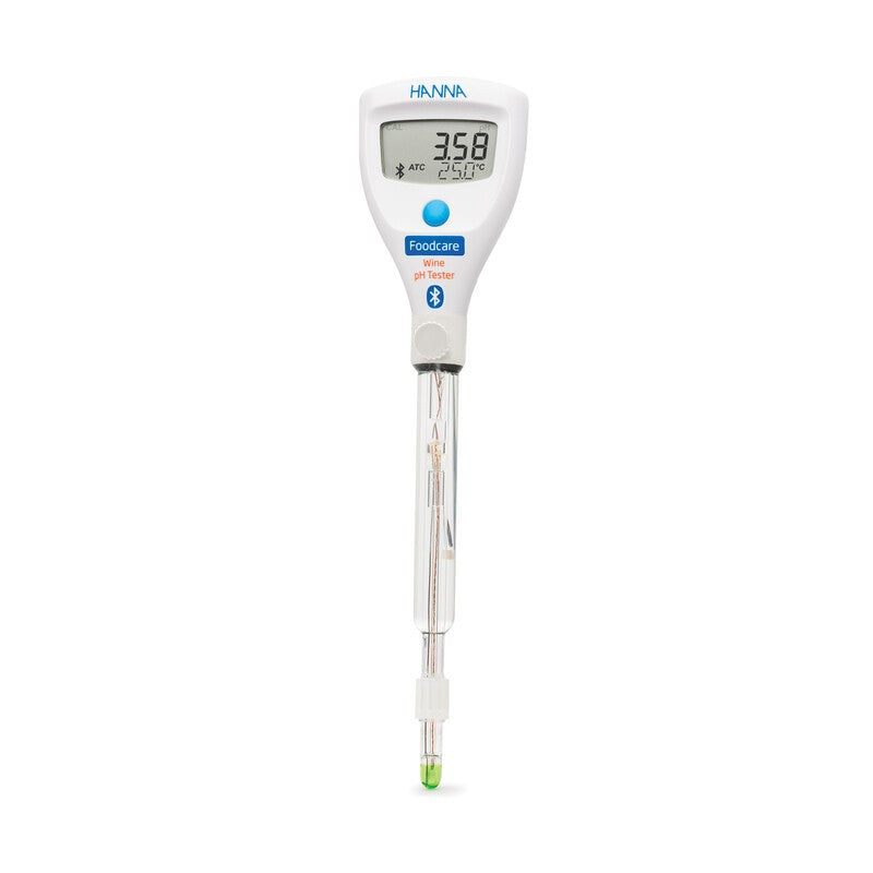 Hanna Instruments HI-9810332 HALO2 Wireless Refillable pH Tester for Wine with built-in electrode