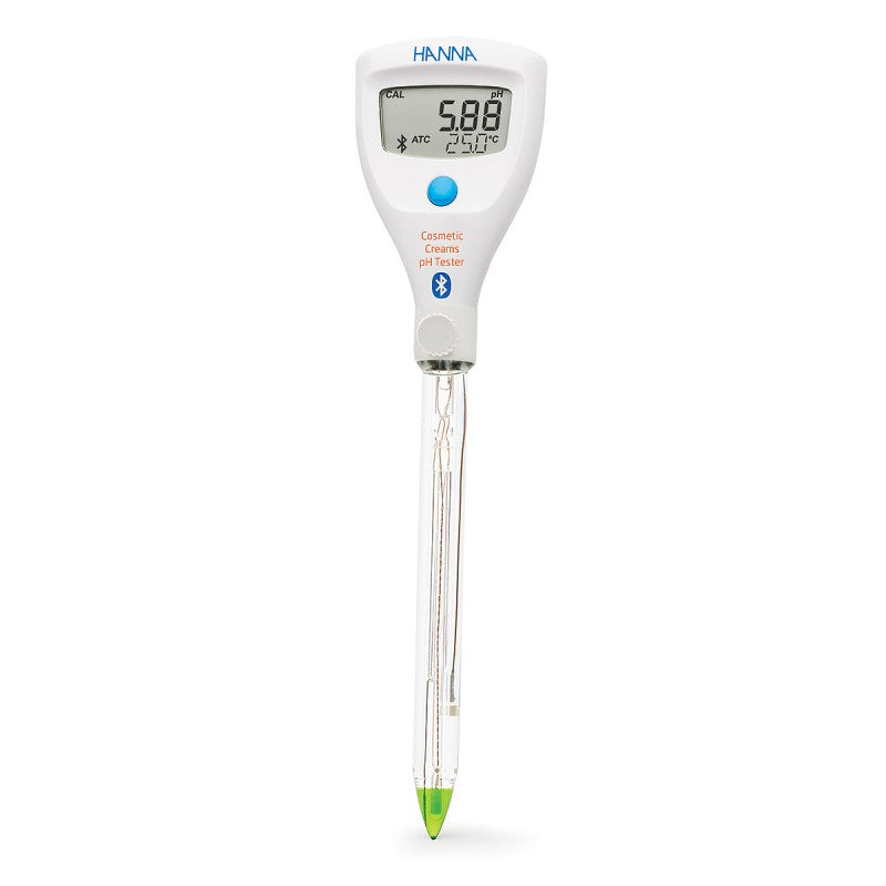 Hanna Instruments HI-9810432 HALO2 Wireless Refillable pH Tester for Cosmetic Creams with built-in electrode