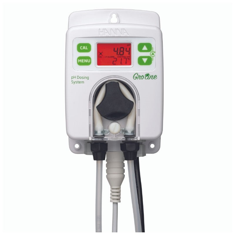 Hanna Instruments HI-981412-20 GroLine pH dosing system with HI-10063 pH probe & Flow cell mounting kit