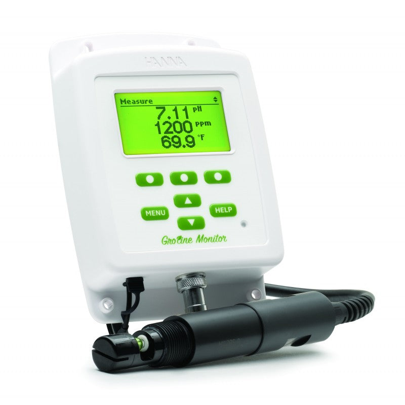 Hanna Instruments HI-981421-02 Groline 24 Hour Hydroponics Monitor for pH, EC/TDS and Temperature for in-line applications