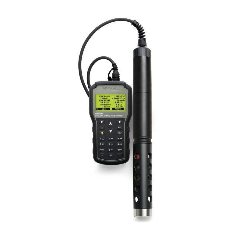 Hanna Instruments HI-98394 GPS Multiparameter Portable pH, EC, ISE, Turbidity, DO Meter with Autonomously Logging Probe