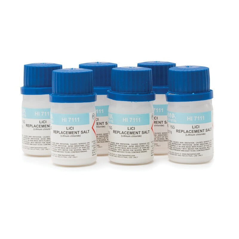 Hanna Instruments HI-7111/P LiCl Calibration Salt for Relative Humidity, 6 x 15g bottles