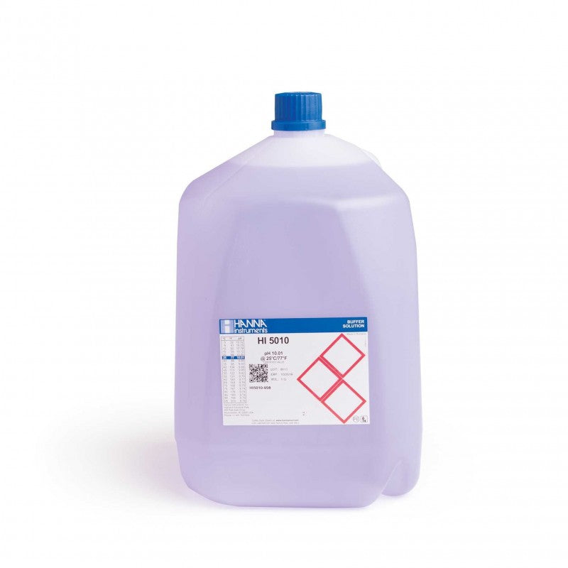 Hanna Instruments HI-5010-V08 pH 10.00 blue technical buffer Solution, 1 gallon bottle x 2 with certificate.