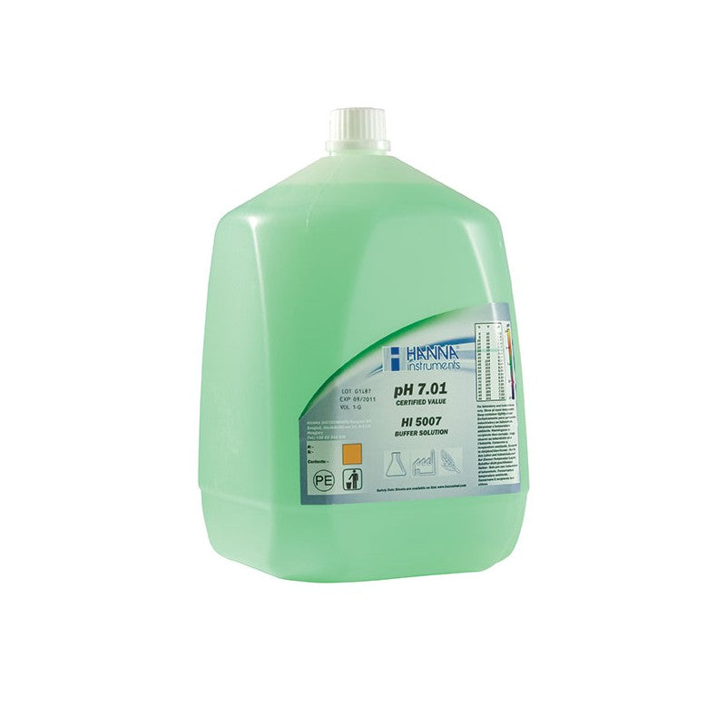 Hanna Instruments HI-5007-G08 pH 7.00 green technical buffer Solution, 2 x 1 gallon bottles with certificate
