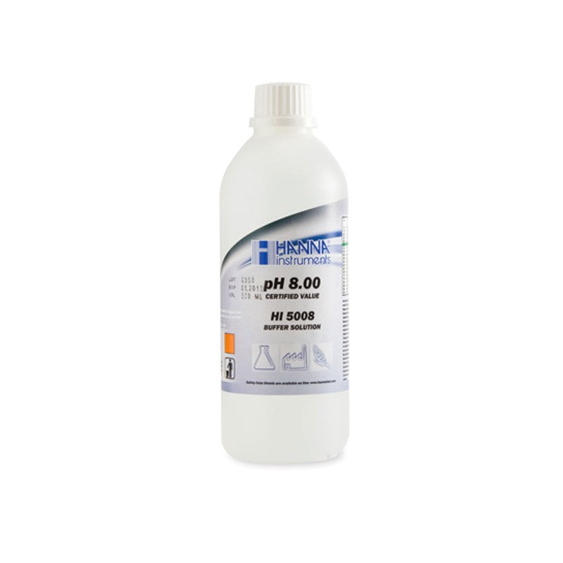 Hanna Instruments HI-5008-01 pH 8.00 Technical Buffer Solution, 1 Litre +/- 0.01 pH, box & certificate