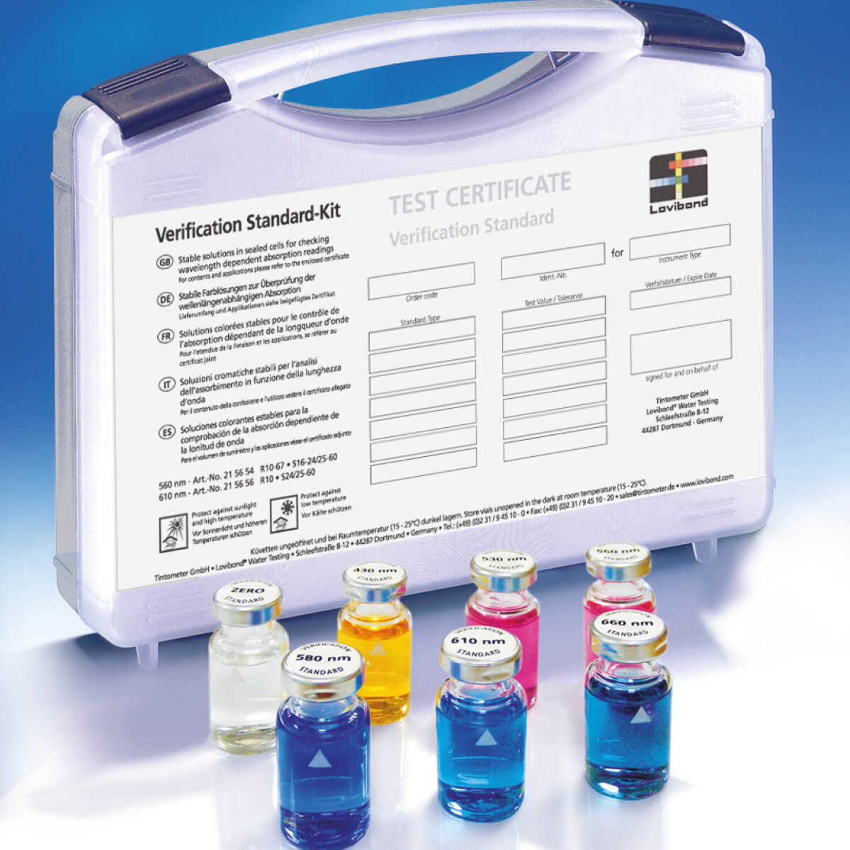 Lovibond Verification Standard Kit for Photometers PM 600 / 620/ 630