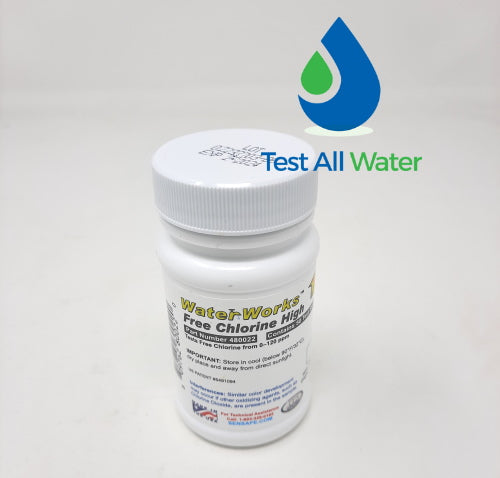 Chlorine HR- Free, bottle of 50 Test Strips