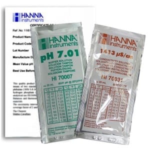 Hanna Instruments-77100C Combination pH/EC Buffer Kit 1413 uS/cm & 7.01 pH & Certificate of Analysis