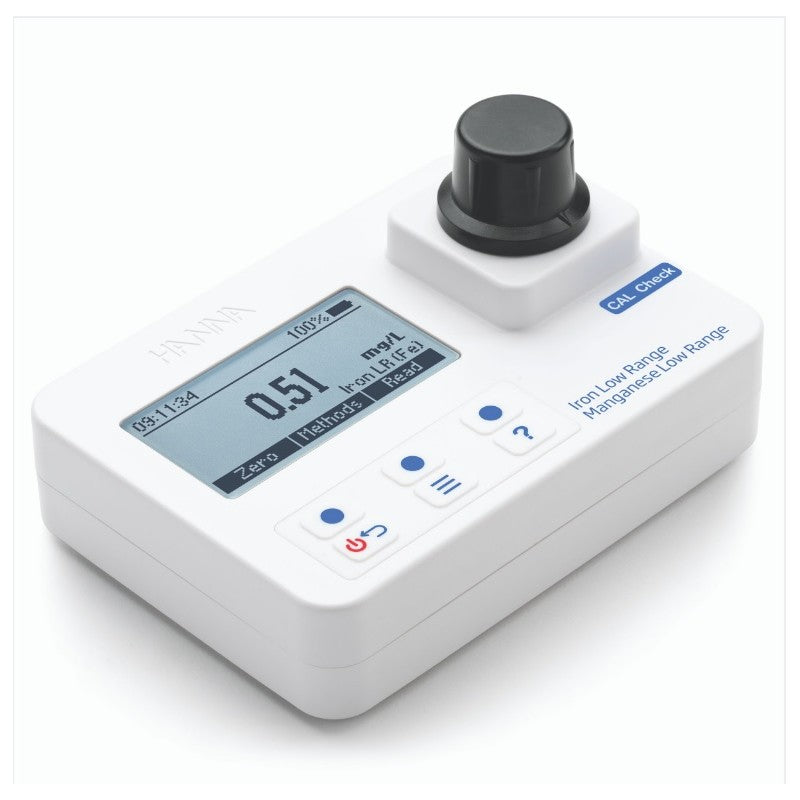 Hanna Instruments IRON LR AND MANGANESE PHOTOMETER: RANGE IRON: 0.00 TO 1.60 MG/L, MANGANESE: 0 TO 300 UG/L