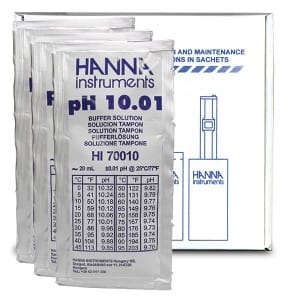 Hanna Instruments-70010P pH 10.01 Buffer Sachets, 25 x 20 mL sachets