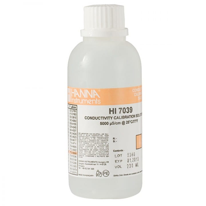 Hanna Instruments-7039M 5000µS/cm Conductivity Solution, 230mL bottle