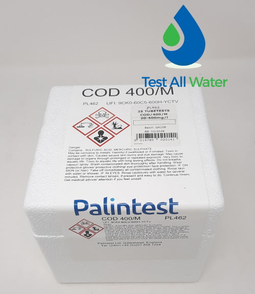 Palintest COD/400/M 0-400 mg/L O2 Tubetests